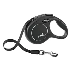 FLEXI New Classic Tape juodas pavadėlis M-5m iki 25kg