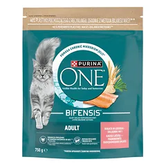 PURINA ONE Bifensis Adult Lašiša 750 g, sauso maisto katėms