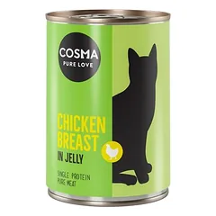 Cosma Original drebučiuose, drėgnas maistas katėms, ekonominė pakuotė 12 x 400 g — 3 nuotrauka