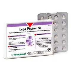 Vetoquinol Legaphyton 50 pašaro papildas šunims ir katėms, padedantys palaikyti tinkamą kepenų veiklą, N24