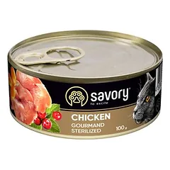 Savory Nassfutter für sterilisierte Katzen mit Huhn