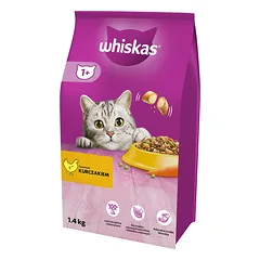WHISKAS Adult 1,4 kg - sausas visavertis pašaras suaugusioms katėms su gardžia vištiena