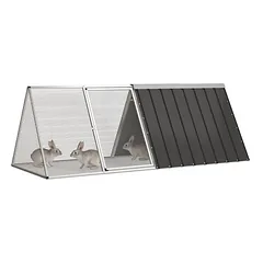 Prolenta Premium narvas triušiams Borlänge, 302,5 x 80,5 x 71 cm, pilka, plienas — 3 nuotrauka