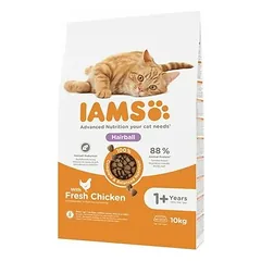 IAMS Cat Adult Hairball su vištiena, sausas maistas katėms 10 kg
