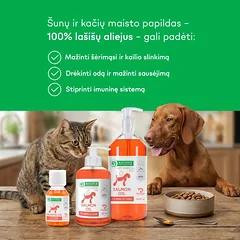 Suaugusių šunų ir kačių pašaro papildas - lašišų aliejus, sveikai odai ir kailiui palaikyti, 100 ml — 4 nuotrauka