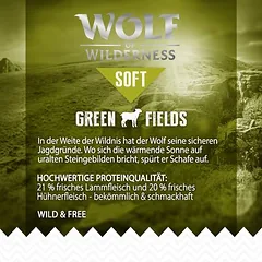 Wolf of Wilderness "Soft - Green Fields" su ėriena – begrūdis sausas maistas šunims, > 10 kg — 4 nuotrauka