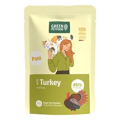 GREEN PETFOOD Cat Paté with Turkey 85 g su kalakutu, paštetas katėms