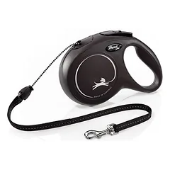 flexi New Classic Seil-Leine M, schwarz, 8 m, <20 kg