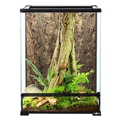 Repti Planet Terrarium stiklinis terariumas su dvigubomis durimis ir ventiliacija ropliams, 45x45x60 cm