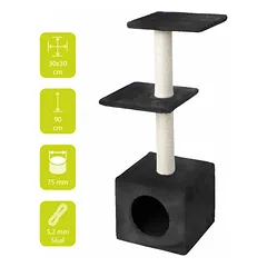 Scratching tree PALAZZO 30x30x90cm black — 1 nuotrauka
