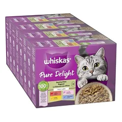 Didelė pakuotė Whiskas Pure Delight porcijų maišeliai, drėgnas maistas katėms 144 x 85 g — 2 nuotrauka