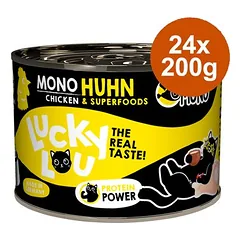 Lucky Lou SuperMono² drėgnas maistas katėms, ekonominė pakuotė 24 x 200 g