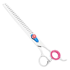 Kenchii Five Star Offset Chunkers - single-sided grooming thinning shears, 21 teeth