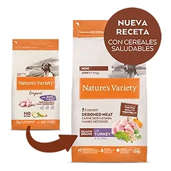 Nature's Variety Healthy Grain Mini Adult Sausas maistas mažųjų veislių suaugusiems šunims su kalakutiena 1,5kg — 2 nuotrauka