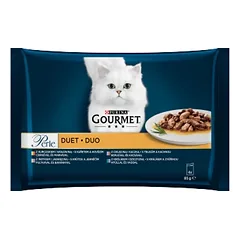 GOURMET Perle suaugusių kačių maistas Meat Duet 4x85g