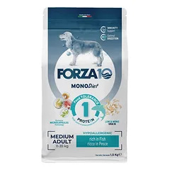 Forza10 Medium Monio Diet sausas maistas suaugusiems vidutinio dydžio šunims su žuvimi, 1.5 kg