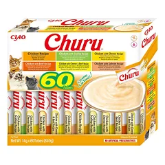 Churu Multipack skanėstų rinkinys katėms su vištiena ir papildomais skoniais, 60 vnt