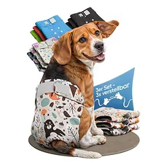 HUND IST KÖNIG itin sugeriančios sauskelnės kalėms (3 vnt.), 3 padėčių reguliavimas, M (40 - 52cm) — 5 nuotrauka