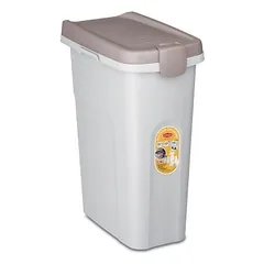 StefanPlast konteineris ėdalo laikymui, baltas su rudai pilku dangčiu, 25 l