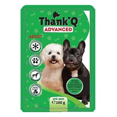 THANK'Q Pouch konservas šunims su jautiena 100gx24vnt