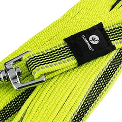Flamingo Xeno Training Tracking Leash Fluo - treniravimo pavadėlis šunims, sekimo ir treniravimo kilpa, su gumine danga, neoninė geltona, Yellow / 15m — 2 nuotrauka