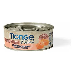 Monge Natural geltonpelekis tunas su lašiša, drėgnas maistas katėms 80 g