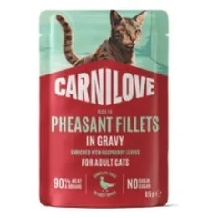 CARNILOVE Gravy rich in Pheasant enriched with Raspberry Leaves konservuotas pašaras katėms 85 g