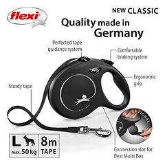 FLEXI pavadėlis šuniui New Classic L juostinis 8m, juodas — 2 nuotrauka
