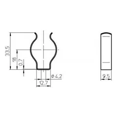 Laikiklis metalinis T8 lempai 26mm (1vnt) — 2 nuotrauka