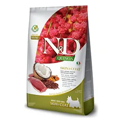 Farmina N&D Dog Grain Free Adult Skin Coat Small bekarpių sausas maistas suaugusiems mažų veislių šunims su antiena, bolivine balanda, 2.5 kg