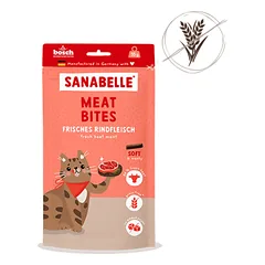SANABELLE Meat Bites Beef 55g šviežia jautiena, begrūdžių skanėstas katėms