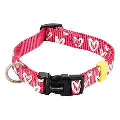 Beeztees antkaklis šunims Širdelė iš nailono, rožinis, Reguliavimas: 26 - 40 cm — 4 nuotrauka