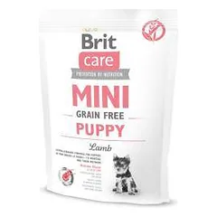 Brit Care Mini Puppy Lamb hipoalerginis, begrūdis sausas maistas mažų veislių šuniukams ir jų mamoms, 0,4 kg