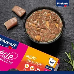 Vitakraft Poésie DéliSauce mišrus rinkinys, drėgnas maistas katėms, maišeliai 6 x 85 g — 3 nuotrauka