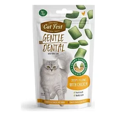 Cat Fest Dental traškūs pagalvėlės su lašišos kremu ir žuvies mėsa, 30 g