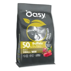 Oasy Grain Free Adult Small/Mini sausas pašaras su buivoliena mažų veislių šunims