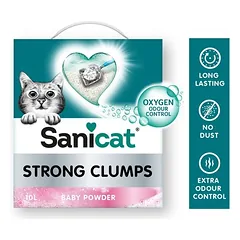 Sanicat Strong Clumps gumulėlius sudarantis kraikas katėms, 10 l — 2 nuotrauka