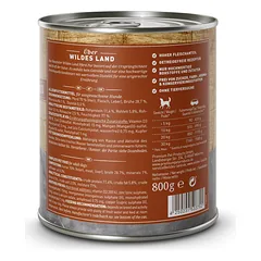 WILDES LAND PUR Adult Horse with safflower oil konservai šunims su arkliena ir aliejumi, 800g — 2 nuotrauka