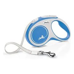 Flexi New Comfort S 5 m Mėlyna juostinė pavadėlė šunims iki 15 kg