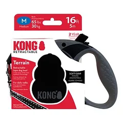 KONG Terrain ištraukiamas pavadėlis, juodas, Mažiems 5–10 kg — 5 nuotrauka