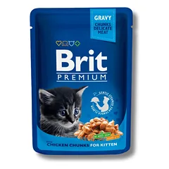 Brit Premium Chicken Chunks Kitten 100 g parduotuvėje petbaze.lt