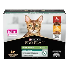 Purina Pro Plan Adult Sterilised Maintenance su vištiena ir jautiena, drėgnas maistas katėms, rinkinys 10 x 85 g parduotuvėje fera.lt
