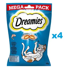DREAMIES Mega Pack 4x180 g – skanėstas su skaniu lašišos skoniu katėms