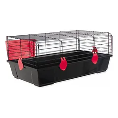 Plaček Small Animal Michal cage for rabbits, guinea pigs and hedgehogs, 100x55x39 cm, black/red