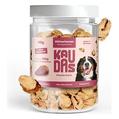 KAUDAS Hundesnack HühnerherzenPur - gefriergetrocknetes Huhn