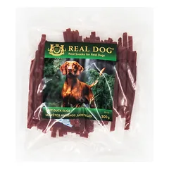 REAL DOG SNACKS Minkštos antienos juostelės 500g