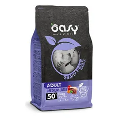 Oasy Grain Free Adult Medium & Large Duck sausas pašaras šunims