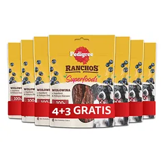 PEDIGREE Ranchos Superfoods su jautiena, mėlynėmis ir pilno grūdo produktais 7 x 70 g 4+3 NEMOKAMAI