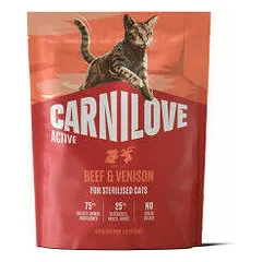 Carnilove Cat Active Sterilised su jautiena ir elniena, sausas maistas katėms 0,4 kg — 3 nuotrauka