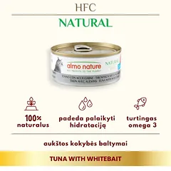 Almo Nature HFC Tuna with Whitebait konservai katėms su tunu ir jaunom sardinėm, 70 g — 2 nuotrauka